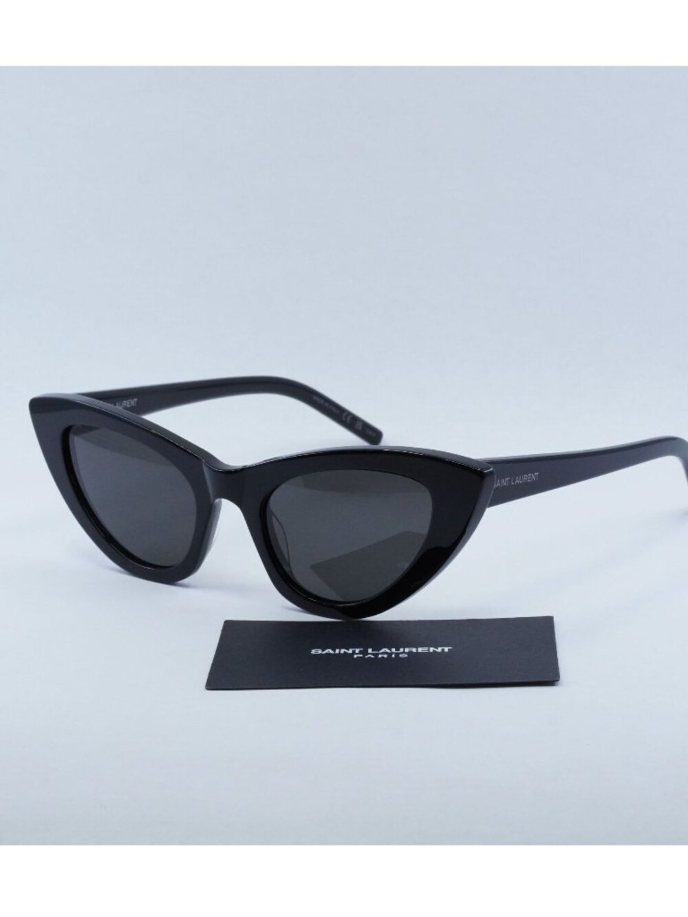 Saint Laurent SL213 LILY 001 Cat Eye Sunglasses - Black / Grey